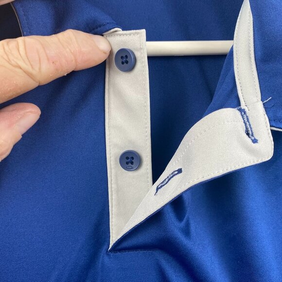 Oakley Men's Polo Shirt Large Blue Tailored Fit 100% Polyester - Picture 6 of 13